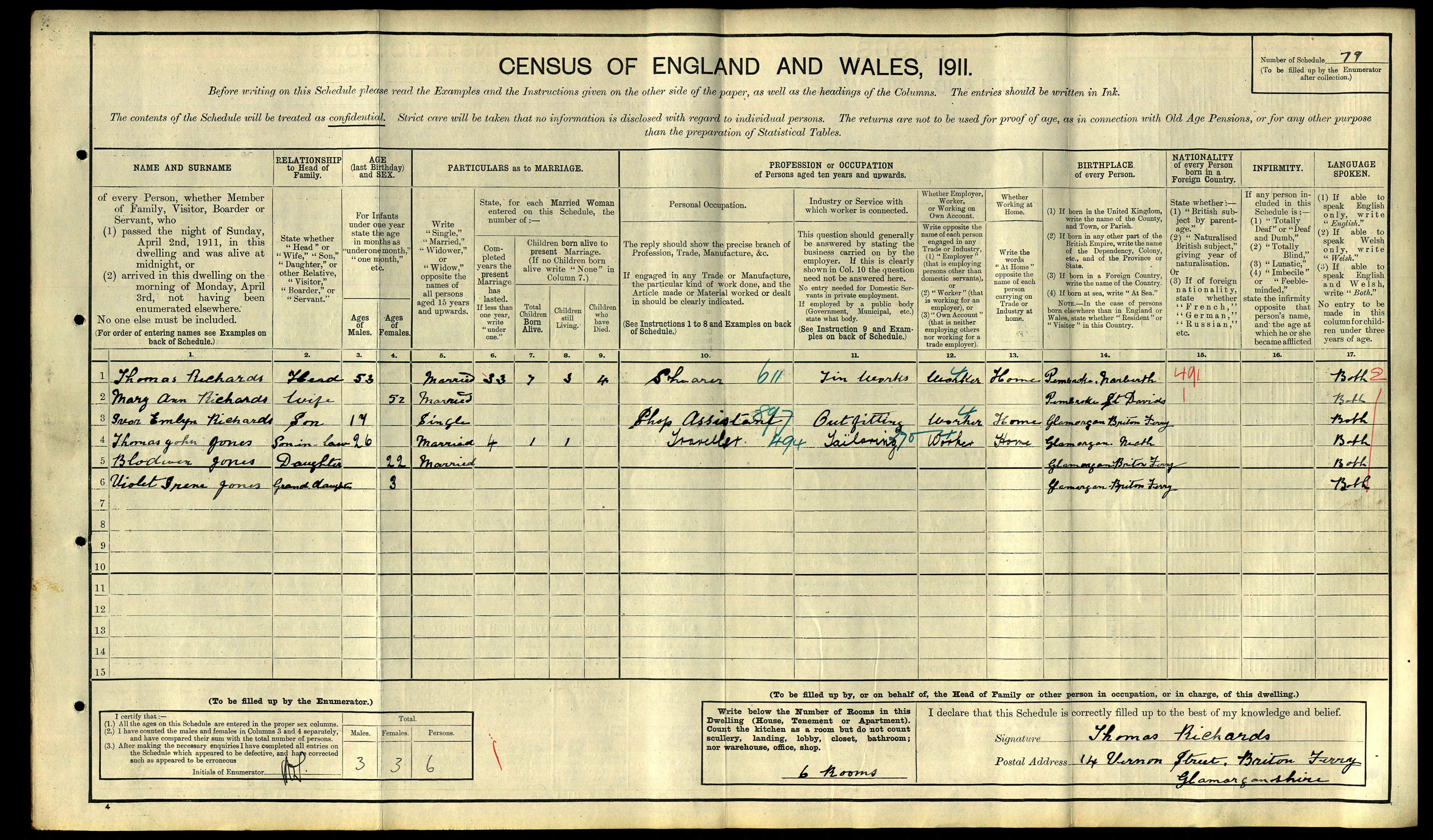 1911 Wales Census