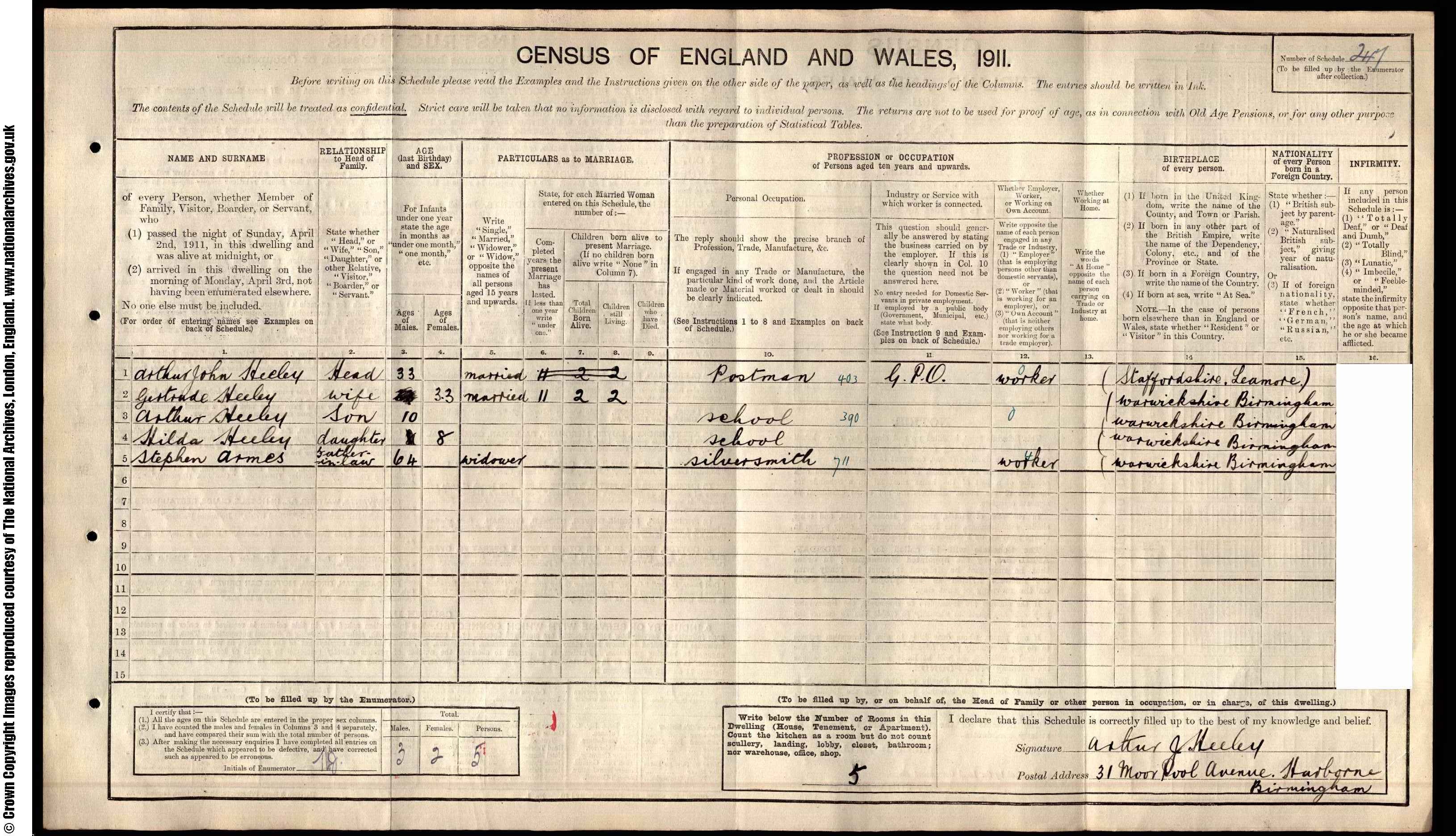1911Census-Stephen Armes