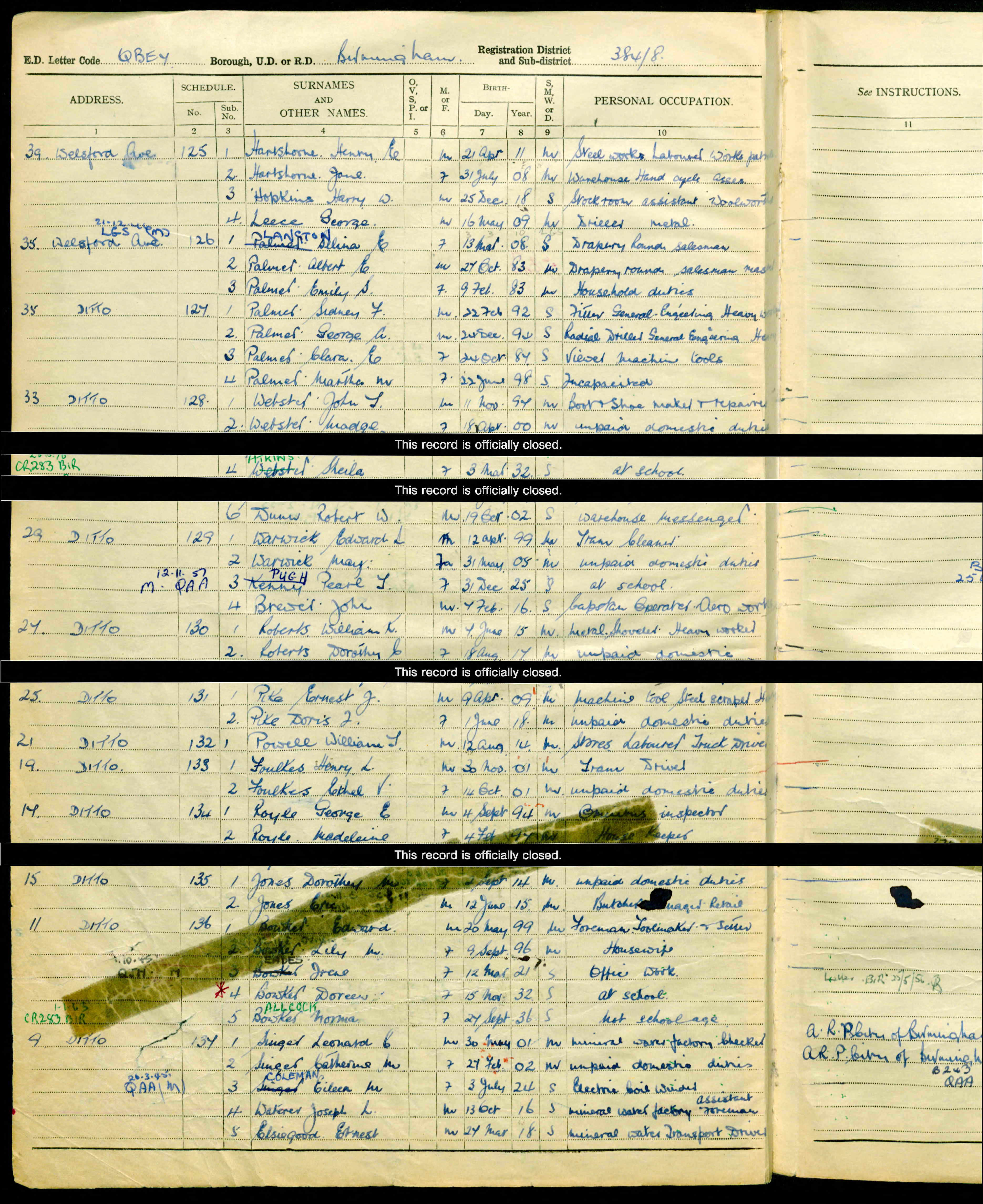 1939 England and Wales Register