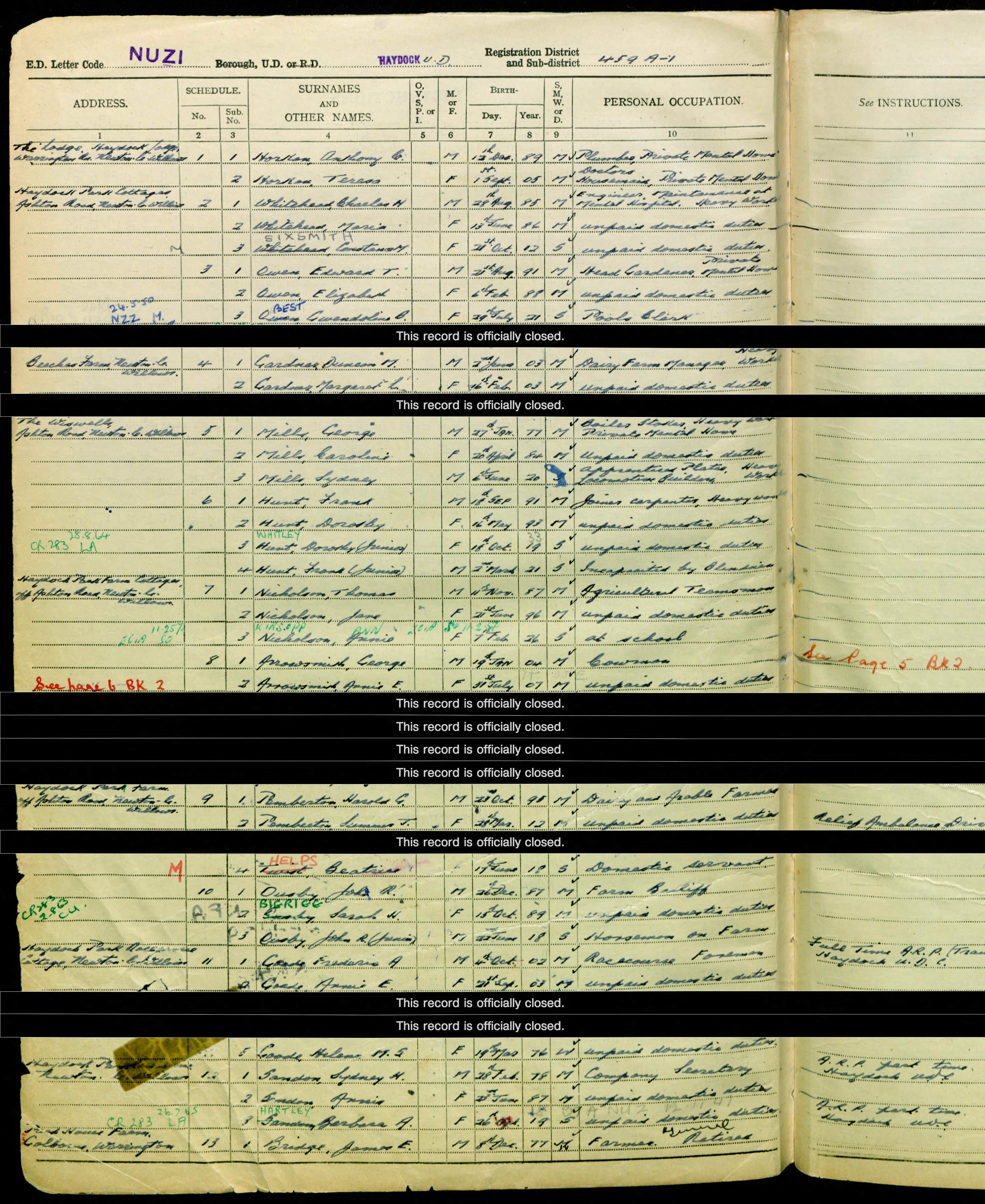1939 England and Wales Register