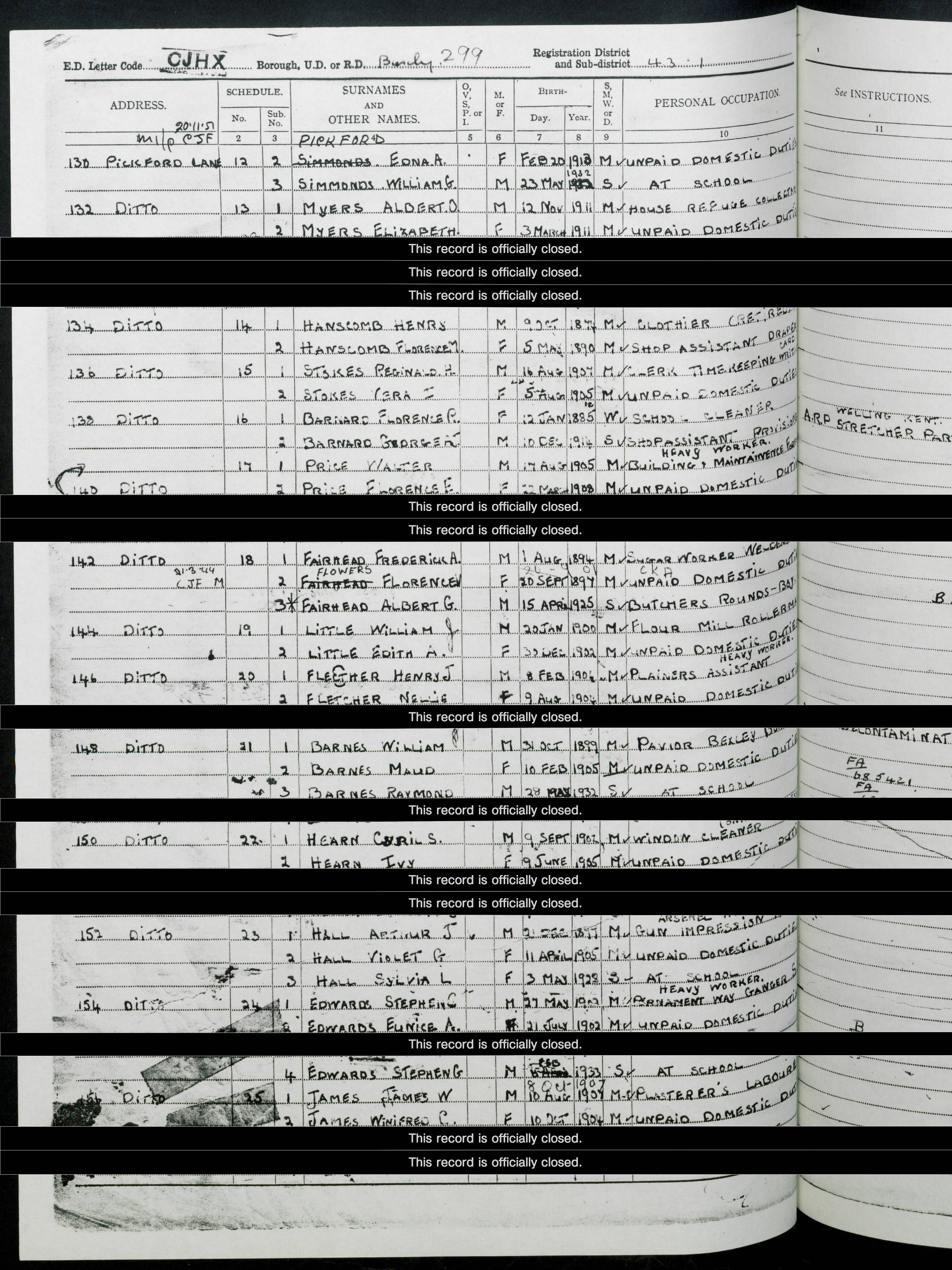 Edwards Stephen Charles 1939 Register