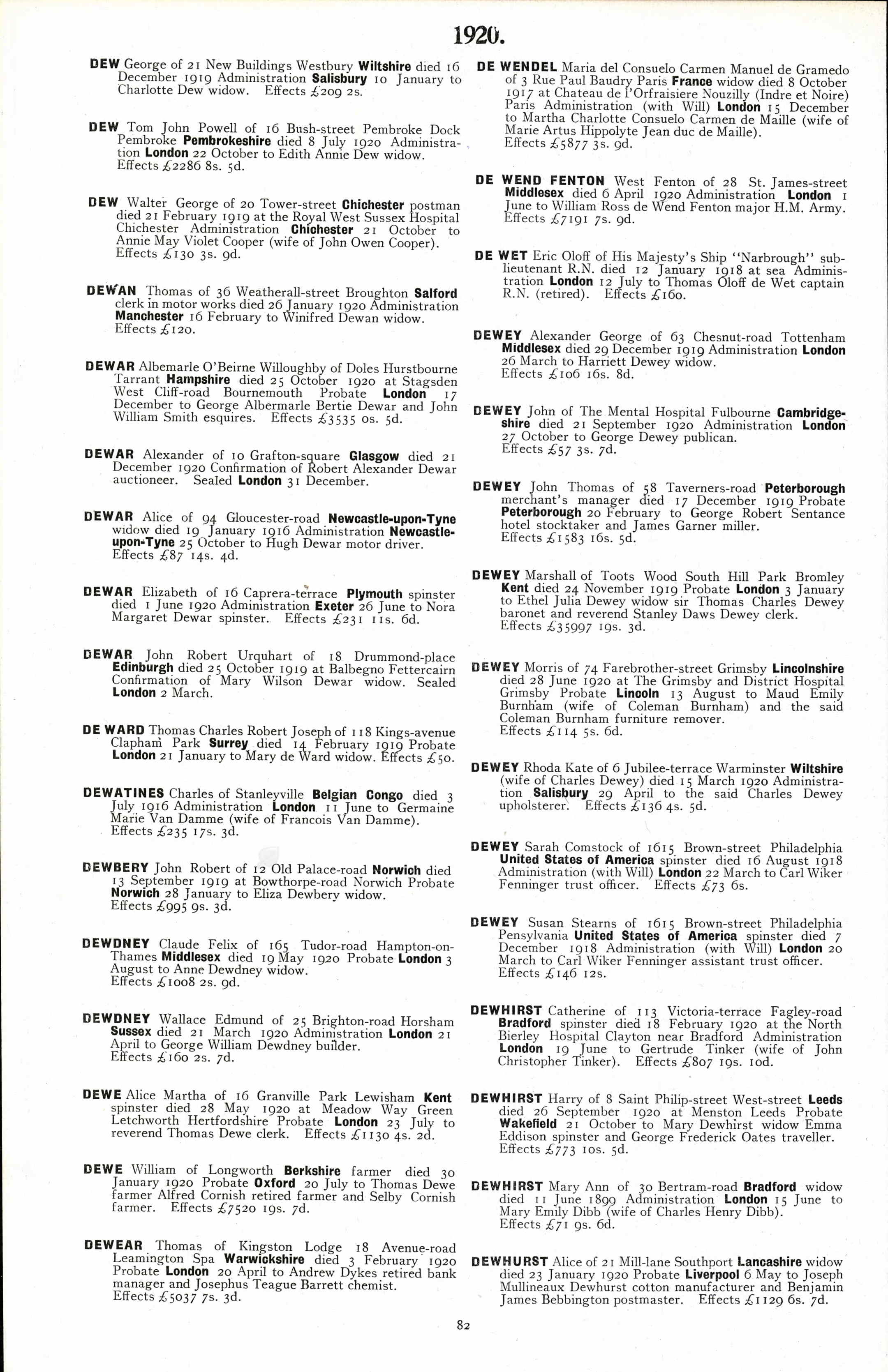 England & Wales, National Probate Calendar (Index of Wills and Administrations), 1858-1966, 1973-1995