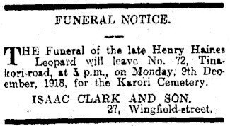 Funeral notice: Henry Haines Leopard