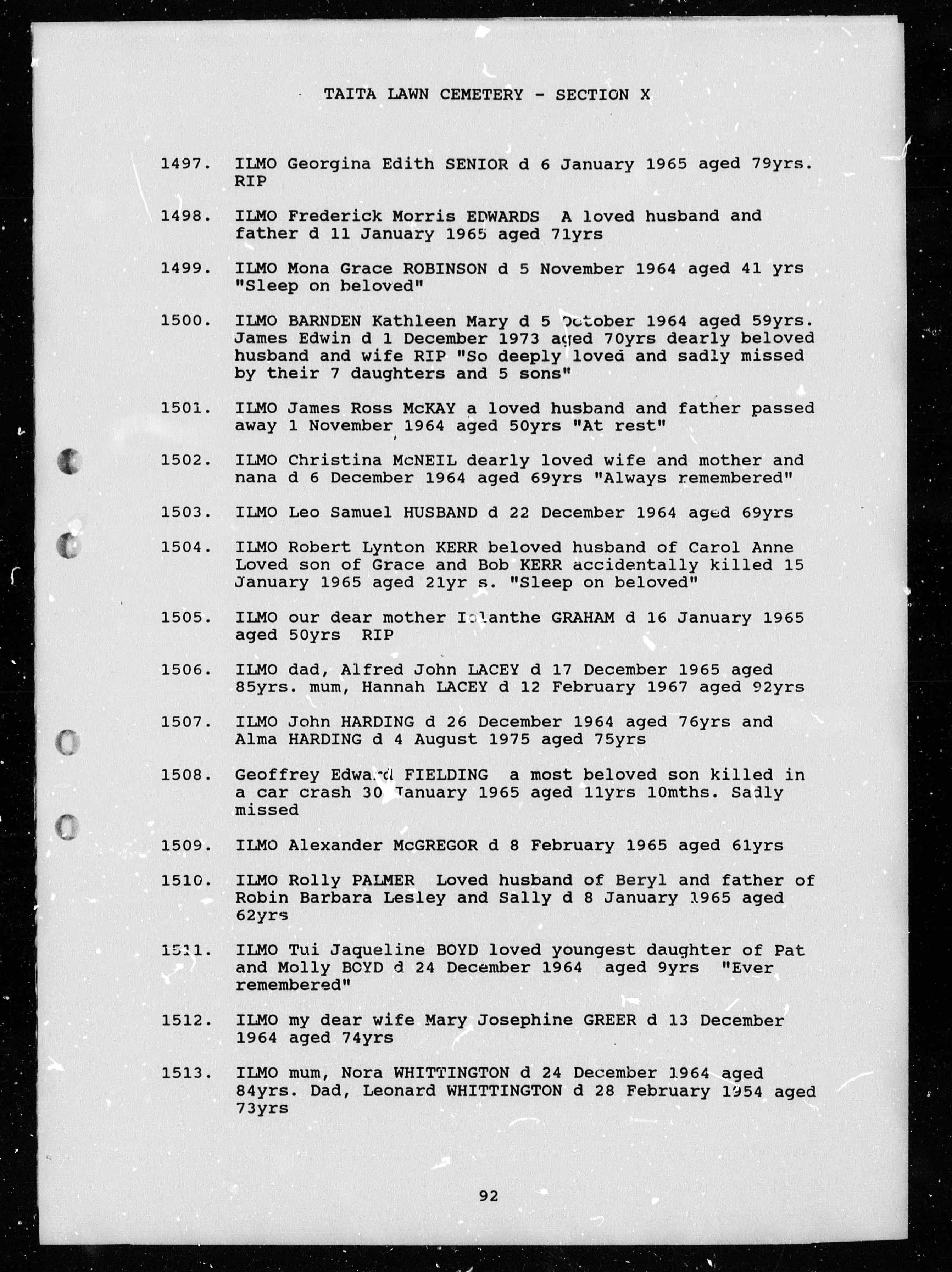 New Zealand, Cemetery Records, 1800-2007