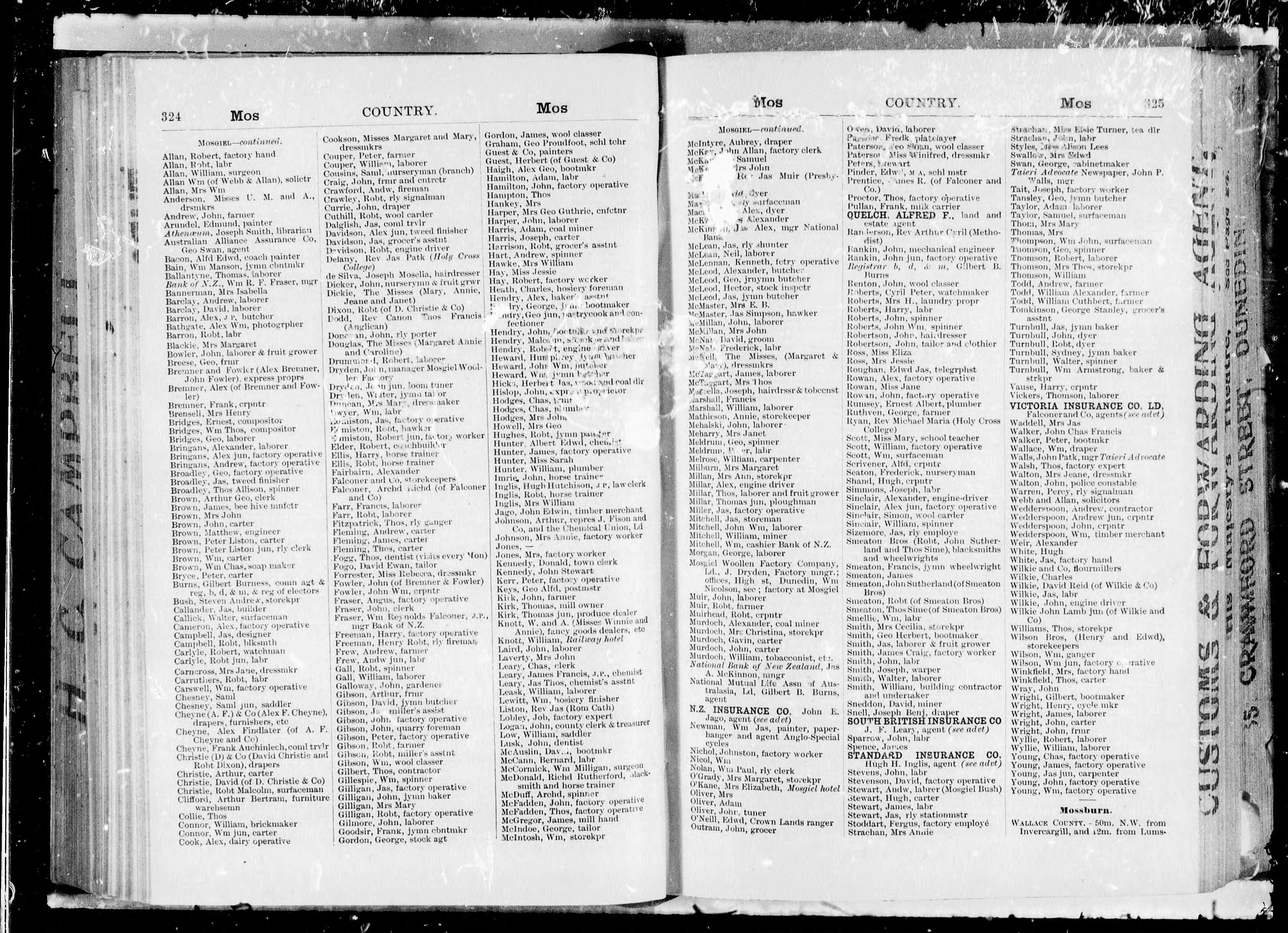 New Zealand, City & Area Directories, 1866-1954