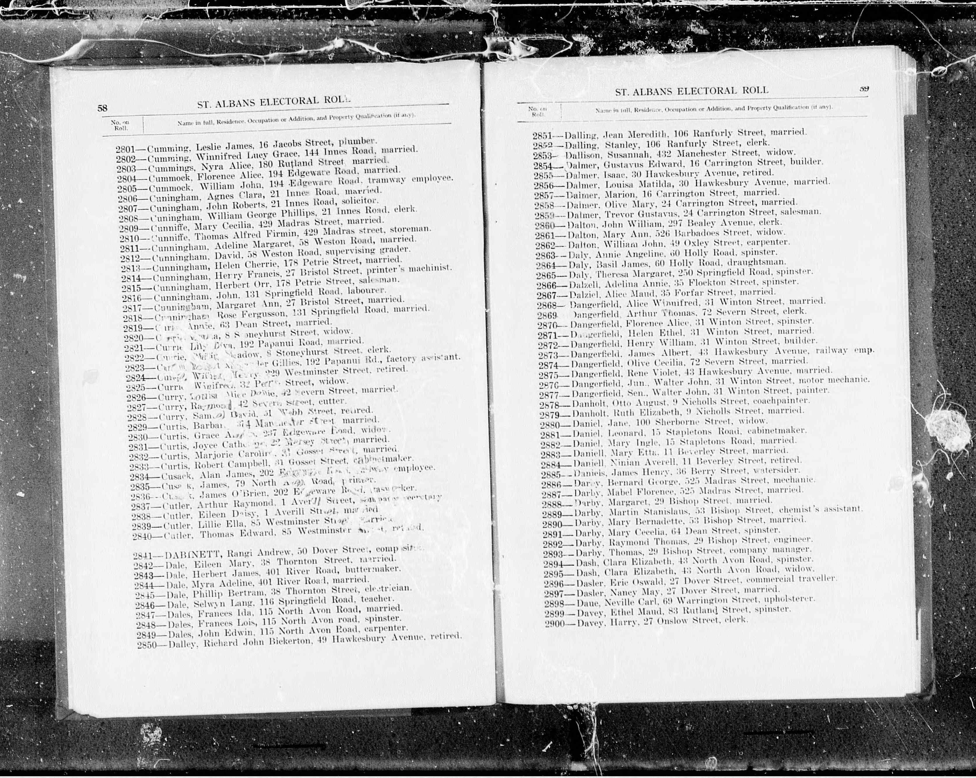 New Zealand, Electoral Rolls, 1853-1981