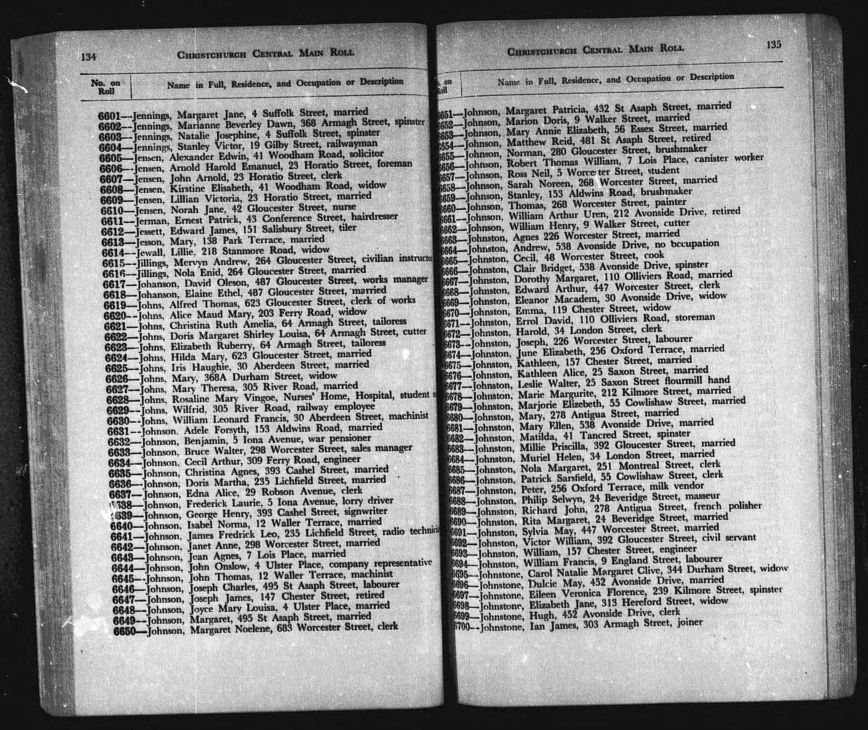 New Zealand, Electoral Rolls, 1853-1981