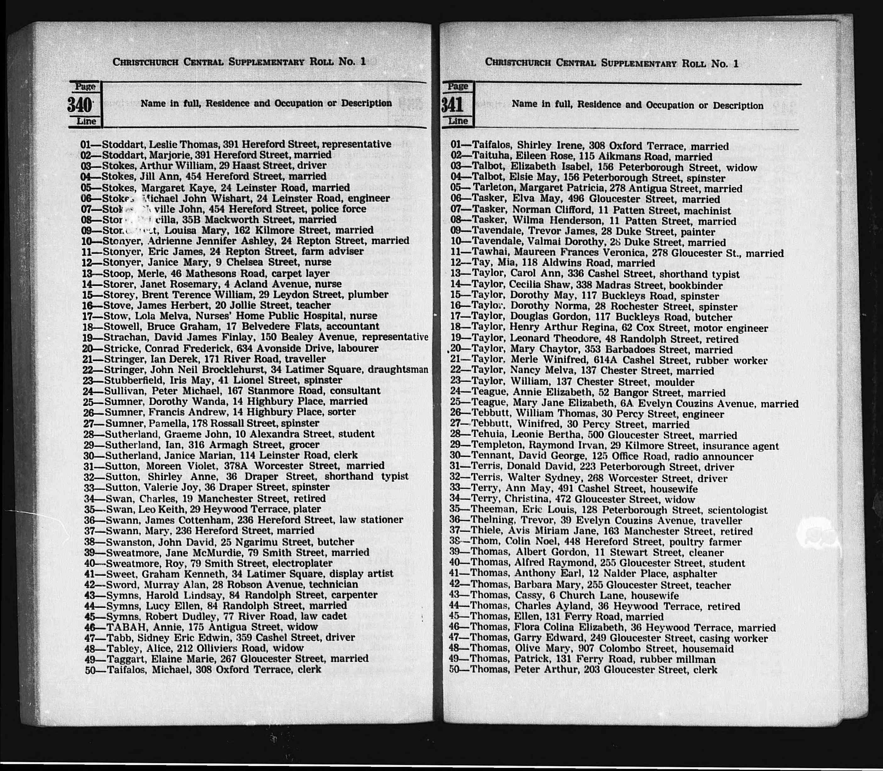 New Zealand, Electoral Rolls, 1853-1981