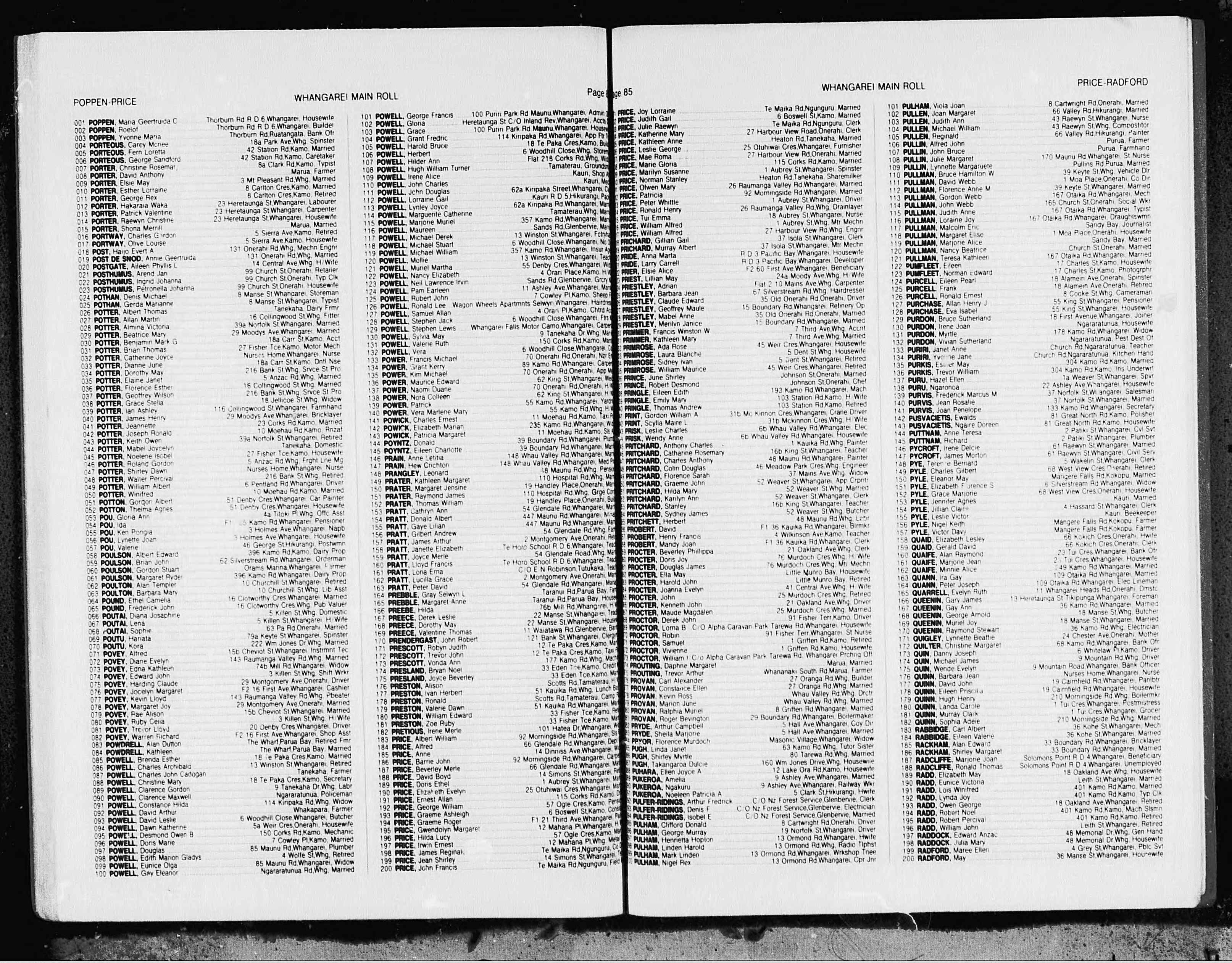 New Zealand, Electoral Rolls, 1853-1981