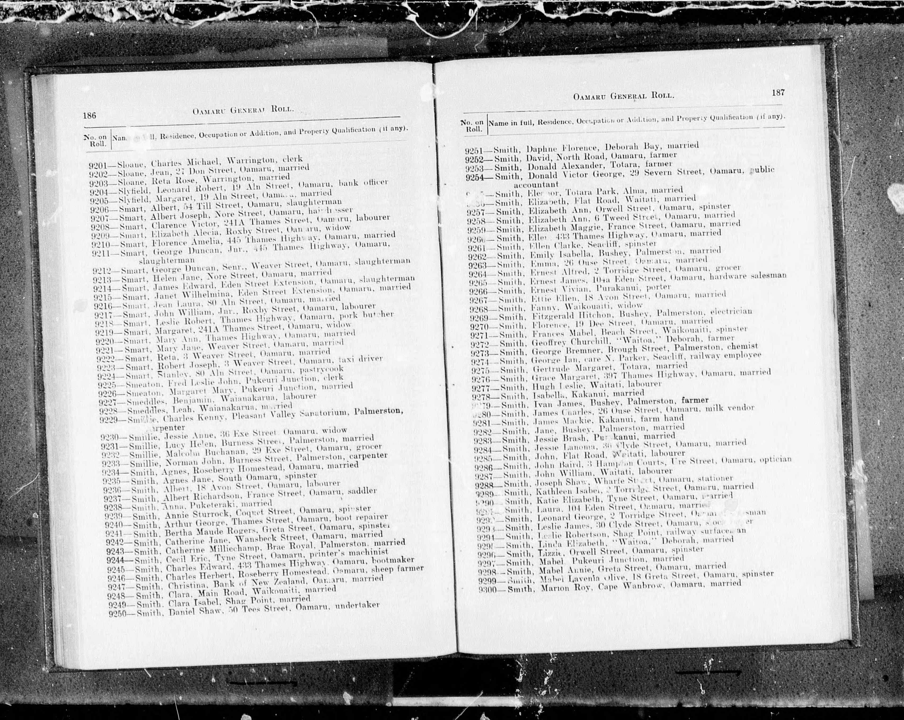 New Zealand, Electoral Rolls, 1853-1981
