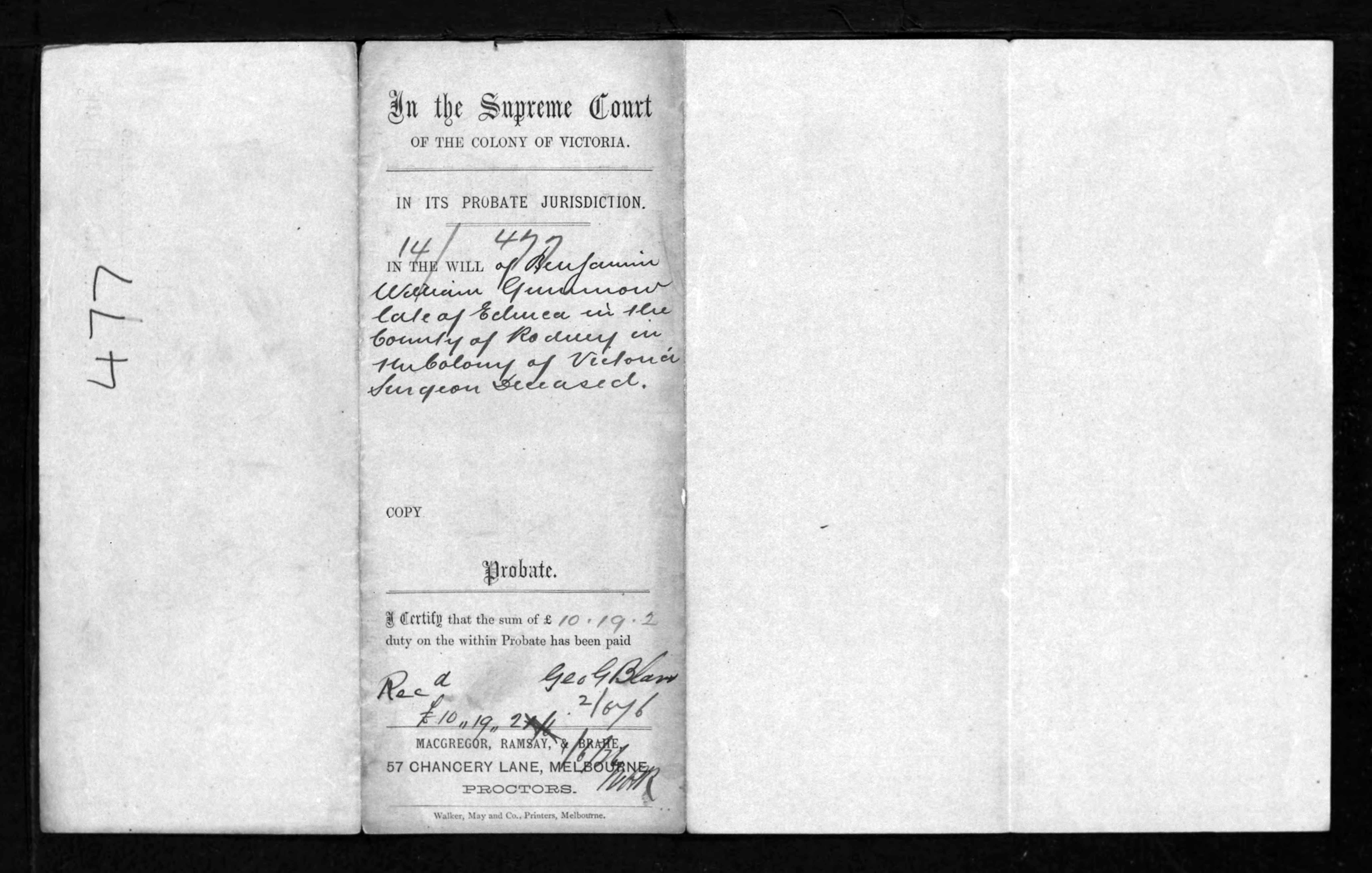 Victoria, Australia, Wills and Probate Records, 1841-2009