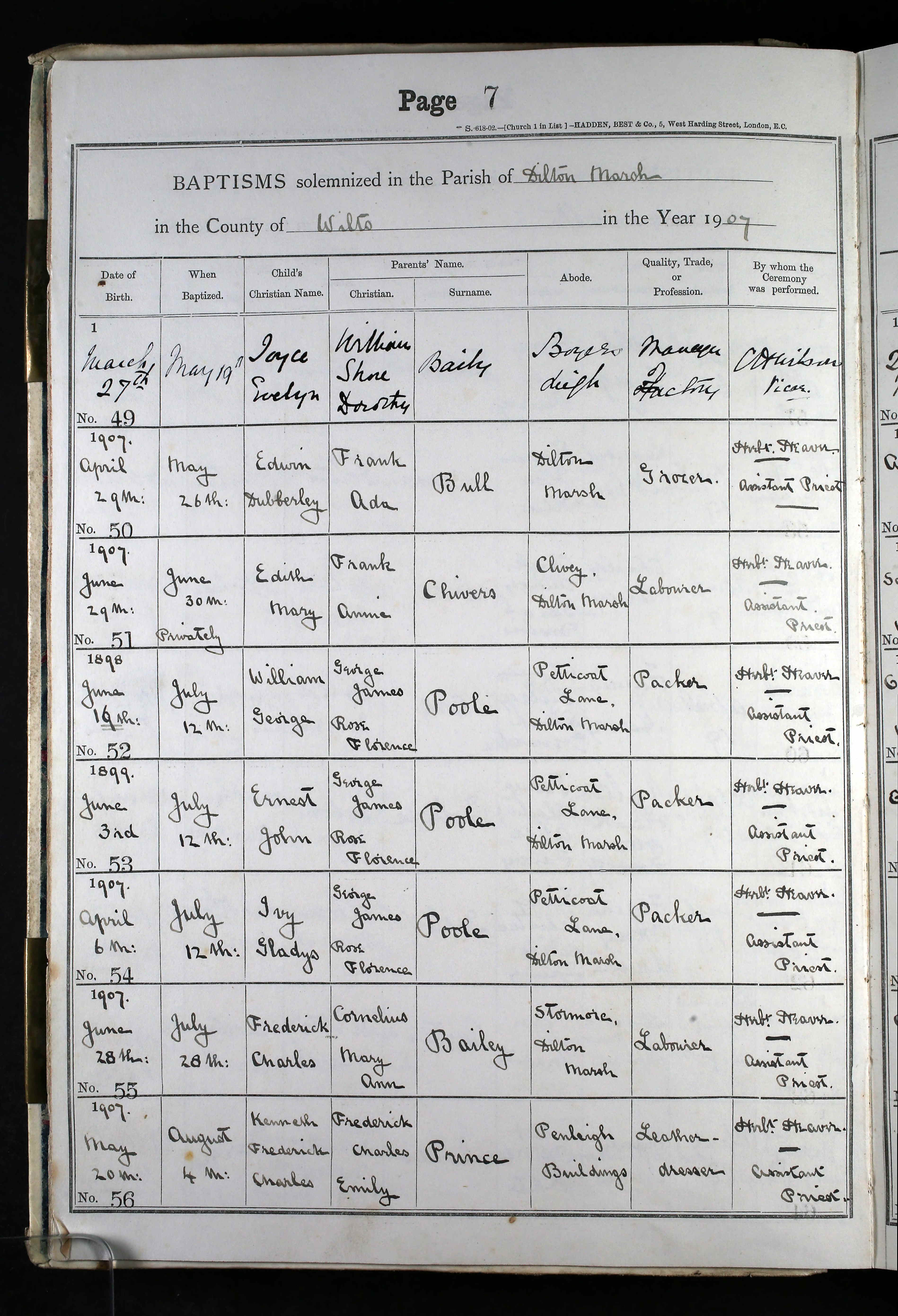 Wiltshire, England, Church of England Births and Baptisms, 1813-1922