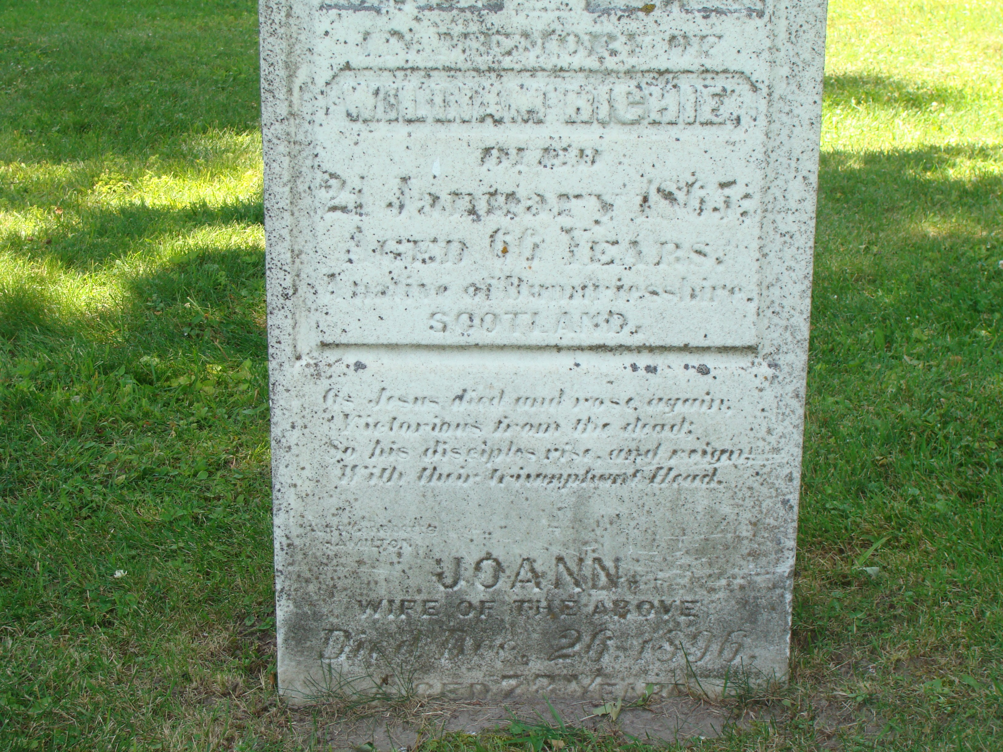 Wm Ritchie Grave Stone