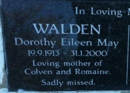 headstone Dorothy Eileen Walden (Page)